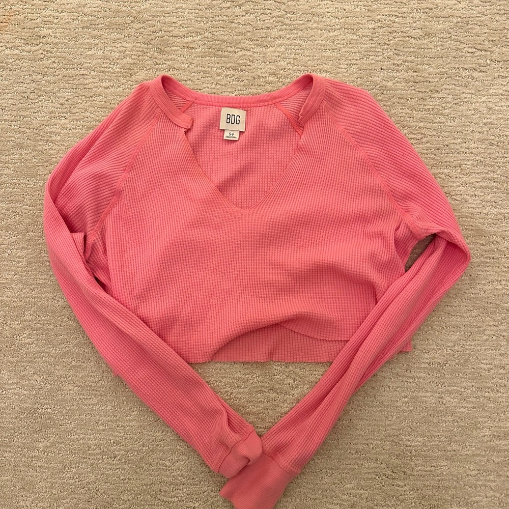 BDG Women's Pink Long Sleeve Top